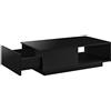 [en.casa] Tavolino Centrale da Salotto con Scomparto Aperto e Cassetto Tavolo Basso da Caffè 95 x 55 x 31 cm con Piano Rettangolare per Soggiorno - Nero Lucido