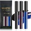 Allony Rossetto Nero Halloween, Set Rossetto Nero Lunga Durata, Waterproof Black Lipstick Matte, nero/Blu/Viola per Make Up Halloween, Teatro e Danza, Cosplay, Spettacoli Teatrali
