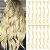 LUCKSWET Extension per capelli biondi con clip, per ragazze, 56 cm, colorate, ricci, ondulate, per feste, accessori per capelli colorati, accessori per capelli da donna (12 pezzi, biondo)