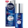 Beiersdorf NIVEA MEN Anti-Age Power Siero 2 in 1 per la cura del viso per uomini con acido ialuronico per effetto anti-invecchiamento, cura della pelle con LUMINOUS630® contro macchie di età e pigmentazione (30