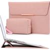 HYZUO 15-16 Pollici Custodia PC Portatile con Funzione di Supporto Compatibile con MacBook Pro 16 M4/M3/M2/M1 2025-2019, MacBook Pro 15 2015-2012, XPS 15, Samsung Galaxy Book 15, Rosa(con Trim)
