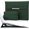 HYZUO 13,3-14 Pollici Custodia PC Portatile con Funzione Stand per MacBook Pro 14 M4/M3/M2/M1 2025-2021,MacBook Air/Pro 13,3 13,8/13,5 Surface Laptop, HP Spectre X360 13/14, Verde Mezzanotte(con Trim)