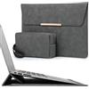 HYZUO 13,3-14 Pollici Custodia PC Portatile con Funzione Stand per MacBook Pro 14 M4/M3/M2/M1 2025-2021, MacBook Air/Pro 13,3, 13,8/13,5 Surface Laptop, HP Spectre X360 13/14, Grigio Spazio(con Trim)
