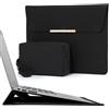 HYZUO 15-16 Pollici Custodia PC Portatile con Funzione di Supporto Compatibile con MacBook Pro 16 M4/M3/M2/M1 2025-2019, MacBook Pro 15 2015-2012, XPS 15, Samsung Galaxy Book 15, Nero(con Trim)