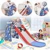 LZQ Scivolo autoportante per bambini a partire da 1 anno, scivolo giocattolo per bambini, parco giochi con cestino da basket, scivolo per bambini per esterni, in plastica PP e PE