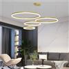 Mikeru 4 Anelli Luce Pendente Rotonda, 40+60+80+100cm Luce a Sospensione in Oro Dimmerabile Dal 10% al 100% Moderna Del Pendente Della Cucina del LED 3000k/4500k/6500k per Il Soggiorno