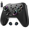 AceGamer Aurora 2.4G Bluetooth Controller Senza Fili per PC Windows/Switch/Stem/Ios/Android,Gamepad PC con a Effetto Hall, Pulsante Posteriore Programmabile, Attuatore Lineare Risonante (nero)