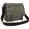 DORRISO Moda Borsa a Tracolla Uomo Borse Messenger Tela Ventiquattrore 13.3 pollici Laptop Messenger Bag Briefcase Viaggio Causale Lavoro Scuola Uomo Borsa a Tracoll Verde