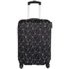 Explore Land Copertura protettiva per valigie da viaggio, adatta per bagagli da 45,7 a 81,7 cm, Nero Poligonale, L (69 cm- 76 cm Bagaglio)
