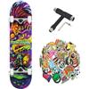Tony Hawk Skateboard completo Tony Hawk PROFESSIONALE Serie 360 AVANZATO 7.75 + 1 tool multiuso + 50 stickers lucidi (cosmic 7.75 - tool - 50stickers, 7.75)