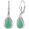 SILVEGO Orecchini da Donna in Argento 925 con Vera Giada Verde, JST13327JAE