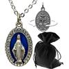 Lunexus Maria Collana - Beata Vergine Maria ciondolo con medaglia miracolosa - Ciondolo Maria - Santa Madonna - Gioielli cristiani - Collana a croce da donna - 60 cm in acciaio inox - Regalo, Anhänger