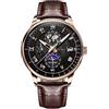 RORIOS Orologio Vintage da Uomo Orologio da Polso Analogico Quarzo Orologio Impermeabile Luminosi Orologio Elegante Acciaio Inossidabile Oro rosa Noir