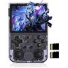 Mengtech Anbernic RG353V, Console Portatile16GB+64G, Console Giochi con Linux Sistema e RK3566 sistema Android 11, Retro Console Funzione WIFI e Bluetooth e 4452 Giochi,Trasparente Viola
