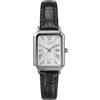 Timex Orologio da Donna Trend da 21 mm, Cinturino in Pelle Nera, Quadrante Bianco, Cassa Argentata, TW2Y00800