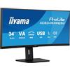 iiyama Monitor curvo da 34 con un schermo ultra-wide e un supporto regolabile in altezza di 150 mm