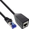 InLine RJ45 69990F - Protezione per interfaccia Cat.6A S/FTP, RJ45 maschio/femmina, 0,2 m, colore: Nero