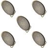 Paowsietiviity Fibbia per cintura da uomo, stile cowboy, in lega, ovale, color bronzo, Set da 5 (bronzo), Taglia unica