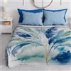 PETTI Artigiani Italiani - Copriletto Singolo Primavera Estate, Coperta Leggera Singola, Lenzuola Copri Letto, Palma Blu, 100% Made in Italy