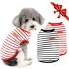 TVMALL 2 Pezzi Maglietta A Righe Per Cani E Gatti Di Piccola Taglia - Gilet Estivo Traspirante, Vestiti Per Cuccioli Comodi E Carini Per Chihuahua, Beagle, Camicia Senza Maniche Per Gatti (Nero/Rosso, S)