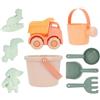Monnëka Set di giocattoli da spiaggia Pearl | Kit di gioco di sabbia per bambini, 6 pezzi, compreso secchio, pala, rastello, colino, annaffiatoio e camion | Sicurezza e divertimento perfetto per tutti