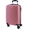 AMICHI - bagaglio a mano valigia 55 x 40 x 20 cm | leggero trolley rigido con 4 ruote | Bagaglio di bordo adatto per aerei Ryanair e altro ancora, rosa., s, Valigia bagaglio a mano 55 x 40 x 20 cm