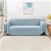 VanderHOME Telo Copridivano Antiscivolo Impermeabile Copritutto Universale Decorativo Per Divani, Copridivano Antigraffio Gatto, Fodera Divano Antimacchia Lavabile 180 * 300cm-Blu Dell' acqua