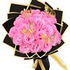 LARDUXBouquet di 24 rose glitterate per San Valentino, corona di fiori finti glitterati con bouquet, regali, matrimonio, anniversario, fidanzamento, compleanno, festa