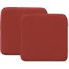 RACE LEAF Set di 2 cuscini in memory foam, 40,5 x 40,5 cm, per interni, superficie impermeabile e fondo antiscivolo, nero (rosso)