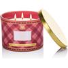 M&SENSE 330g Luxury Candela alla Soia Profumata Foglia Di Pomodoro|3 Stoppini in Cotone 65H, Aromaterapia Non Tossica, Barattolo Vetro Rigato Vintage, Regalo Donna Compleanno/Mamma Gift
