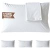 SoNiT home decor SONIT - Set 4 Federe Cuscino Letto 52x82 cm in Cotone con Bottoni, Copricuscini Letto Matrimoniale Traspiranti, Copriguanciale Morbido Lavabile, Fodera Guanciale per Biancheria da Letto