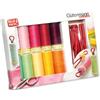 Gütermann creativ Set filo da cucito con 10 bobine di Cucitutto 100 m in diversi colori + 10 Clip per bobine