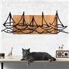 Wallity Elegante accessorio decorativo da parete in legno, 86 x 31 cm, nero e noce, cornice in metallo al 100% (1,2 mm) e legno solido (3 cm), perfetto per decorazioni moderne