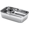 RÖSLE FLEXX 2GO - Contenitore rettangolare da 1,5 l, in acciaio inox, adatto al microonde e al forno fino a 150 °C, lavabile in lavastoviglie, colore: Argento