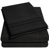 Sweet Home Collection Set di lenzuola e federe per letto queen size 1500 Supreme Collection, colore nero, extra morbido, elastico per angoli, lenzuola profonde, colore nero regina