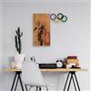 Wallity Elegante accessorio decorativo da parete in legno, noce e nero, 58 x 60 cm, 100% legno (3 cm) e metallo (1,5 mm), design unico, perfetto per la decorazione della casa