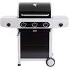 Barbecook Siesta 310 - Black Edition, Barbecue A Gas Professionale con 3 Fuochi Multifunzione, BBQ a Gas con Tavolino e Vassoio di Raccolta, Barbecue da Giardino, Facile da Spostare