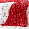 Catherine Lansfield Coperta natalizia in pile con bastoncini di zucchero, 130 x 170 cm, colore: rosso e bianco