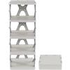 Zerdyne Scarpiera verticale a 5 ripiani, in plastica, pieghevole, stretta, per piccoli spazi, ingresso, armadio, grigio