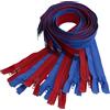 Aerzetix - Set di 8 Cerniere Lampo a Spirale N°5 70cm separabili con cursore - in Metallo Nylon Poliestere - Colore Blu e Rosso - per Cucito Artigianato creazioni Tessili