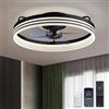 DWDVBL 50CM Ventilatori da Soffitto con Luci e Telecomando Ventilatore da Soffitto con 7 Pale a Doppia Finitura Motore DC Reversibile Silenzioso a 6 Velocità per Camera da Letto Soggiorno Studio