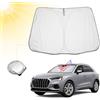 BIBIBO Copertura Parabrezza Auto Compatibile con Audi Q3 8U / F3 2012-2025, Parasole Anteriore Pieghevole con Protezione UV, Schermo Solare per Interni Auto