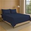 NARCISO Lenzuolo con Angoli Matrimoniale 180x200+25 in Microfibra Tinta Unita Embossed, Lenzuola Sotto con Angoli Matrimoniale Traspirante ed Anallergica, Biancheria da Letto Made in Italy (Navy Blu)