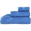 Vionara Home Set Asciugamani 3 Pezzi (Viso + Ospite + Telo) in Spugna 560gr, 100% Cotone, Asciugamani per Bagno, Palestra, Hotel e Spa, Morbidi e Assorbenti, Tris Bagno (Blu Notte)