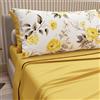 PETTI Artigiani Italiani - Lenzuola in Cotone con Federe in Stampa Digitale, Una Piazza e Mezza Francese, Completo Lenzuolo Sopra e Sotto con Angoli, Monaco Giallo, 100% Made in Italy