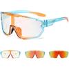FOSDICK Fotocromatici Occhiali Da Ciclismo con TR90 Occhiali Fotocromatici Ciclismo Donne Uomini UV400 PC Lenti Trasparenti