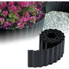 GARDENIX Bordo per Aiuola Ondulato Bordo per Prato in Plastica Lunghezza 9 m, Altezza 25 cm, Antracite