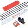 Savior Set di 2 catene per motosega con protezione guida e guida da 35 cm, 3/8 LP 50 maglie da 1,3 mm, compatibile con Stihl MS180 MS200T MS201T MS210 MS211