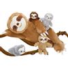 MorisMos Bradipo Peluche Grande XXL, 56cm Mamma con 4 Kawaii Bambino, Realistico Animali di Peluche Gigante Morbido Peluche Regalo per Bambini Compleanno Natale Deco