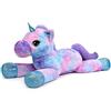 Sausudols Peluche Unicorno Gigante 80cm - Peluche Tenero Jumbo per Ragazze Morbido Cuscino di Peluche Unicorno Regalo per Compleanno, Natale, San Valentino Blu